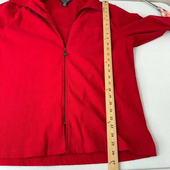 Rafaella Women Full Zip Jacket Cherry Red 12‎ Boho Lagenlook 90s - Picture 8 of 9